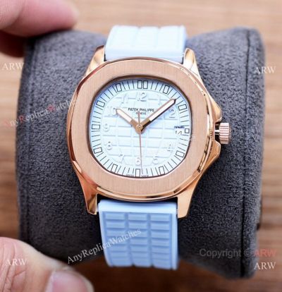 Low Price Patek Philippe Replica Watches Aquanaut Luce quartz watches Rose Gold Tifffany Dial